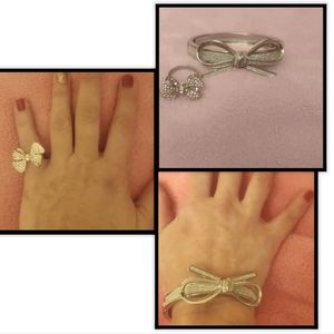 *2for$20* Bling Rhinestone Bangel Bracelet and Ring Set NWOT